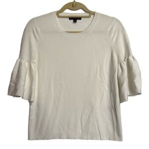 Banana Republic Cream Ruffle Sleeve Knit Top